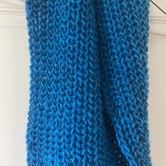 Beautiful Royal Blue Infinity Scarf with Shimmer - Picture 2 of 9